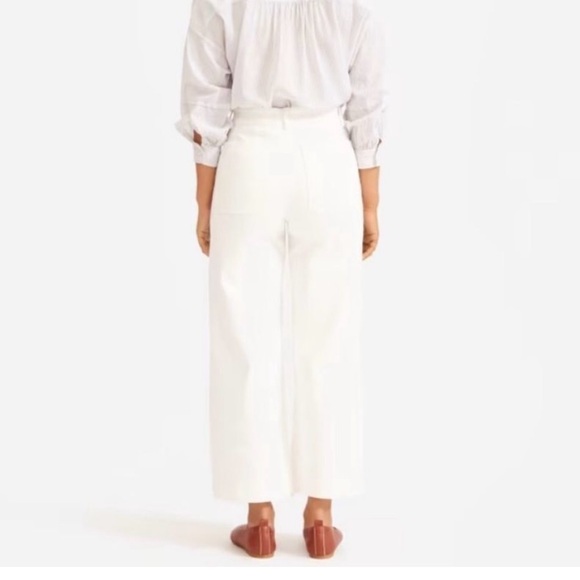 Everlane wide-leg crop pants / bone / size 0 - Picture 2 of 6